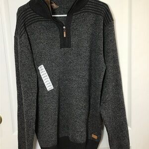 The Image Gray 1/4 Zip Sweater L/S with High collar